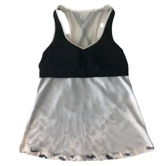 Lululemon Dance To Yoga Tank Pretty Plume Angel Wing Black / Black - Picture 12 of 16